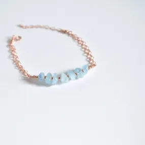 Urzah - Aquamarine, 14k Rose Gold Filled bracelet