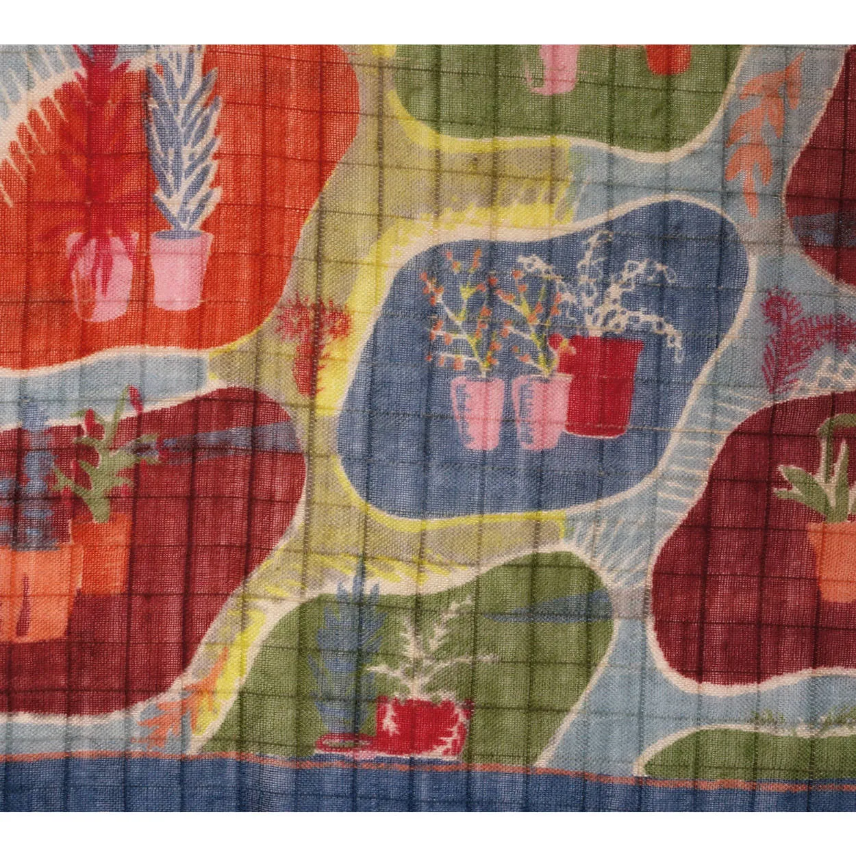 Vintage 1940s Liberty of London Wool Challis Scarf Novelty Print w Cloth Label