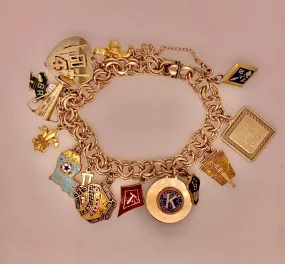 Vintage Gold Filled Charm Bracelet
