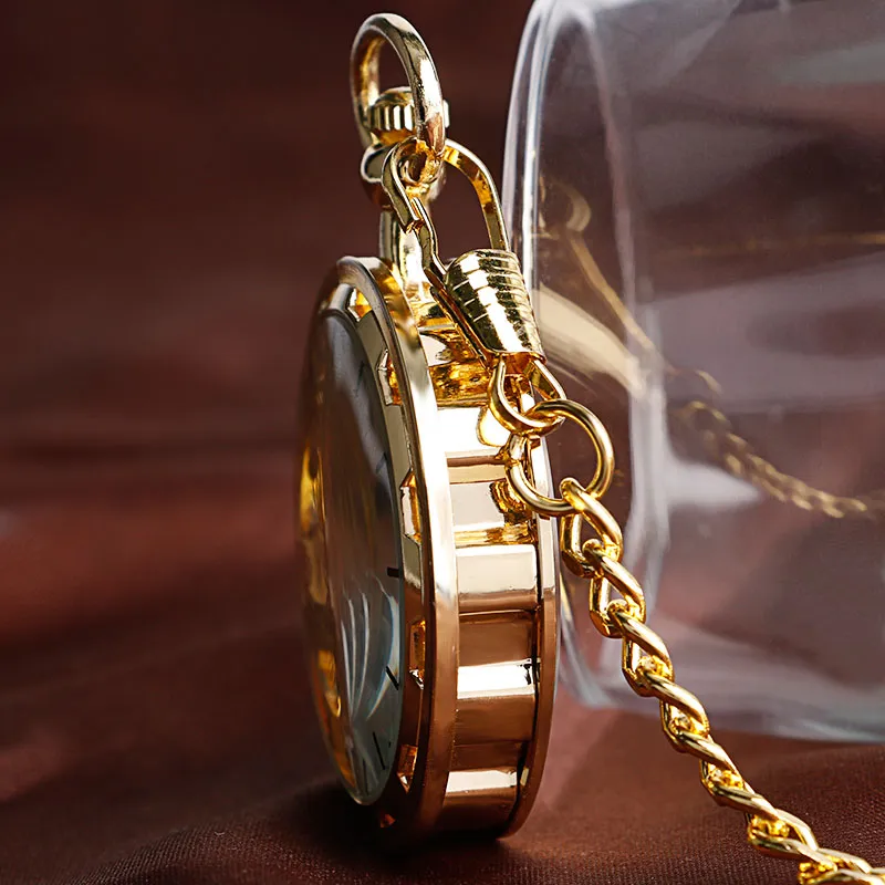 Vintage Watch Necklace Steampunk Skeleton Mechanical Fob Pocket Watch Clock Pendant Hand-winding