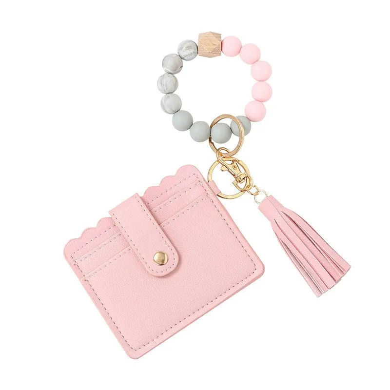 Wallet Bracelet Key Chain with Tassel