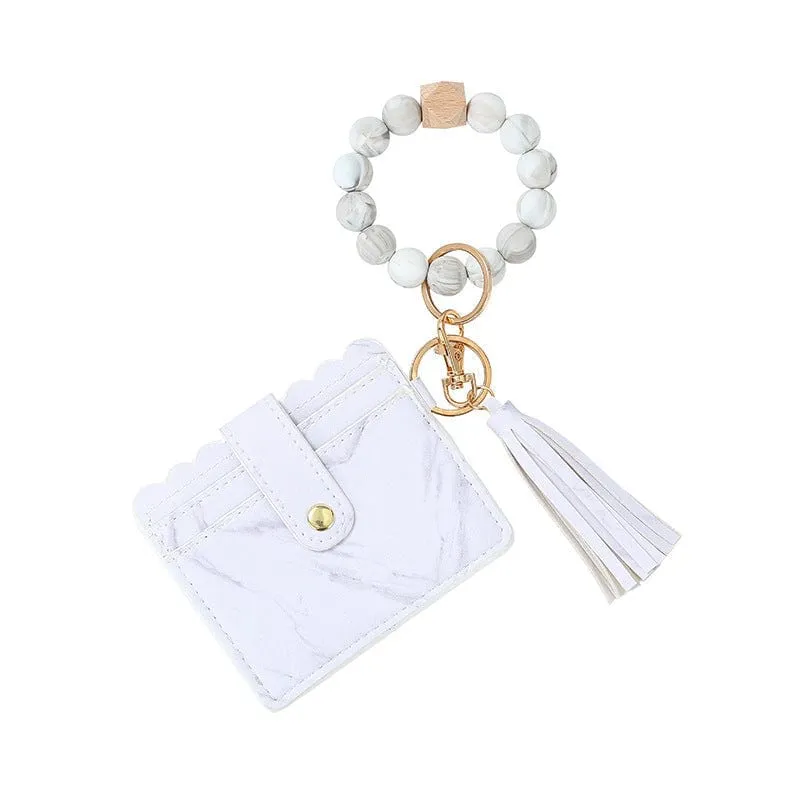 Wallet Bracelet Key Chain with Tassel