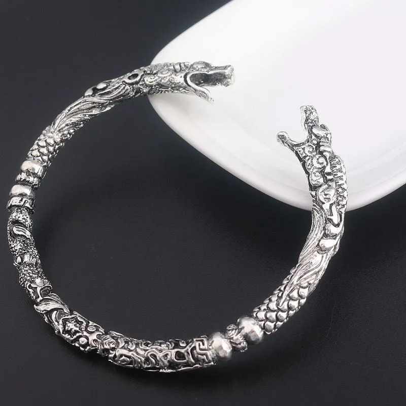 Wolf Head Men's Vintage Bracelet Faucet Bracelet Retro With Opening Accessories