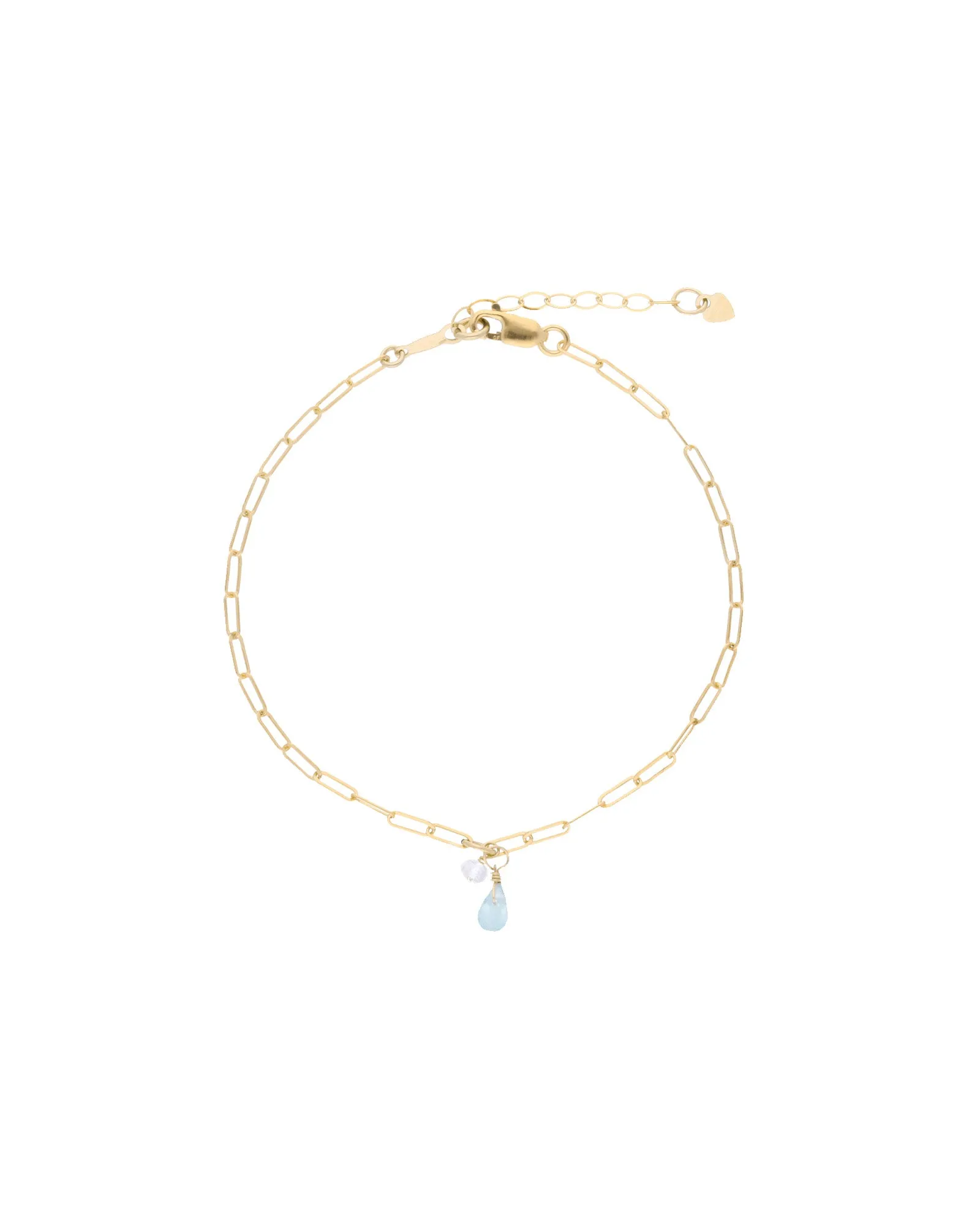 XS Paperclip Stone Drop Bracelet