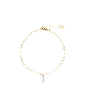 XS Paperclip Stone Drop Bracelet