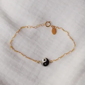 Yin Yang Mother of Pearl Chain Bracelet