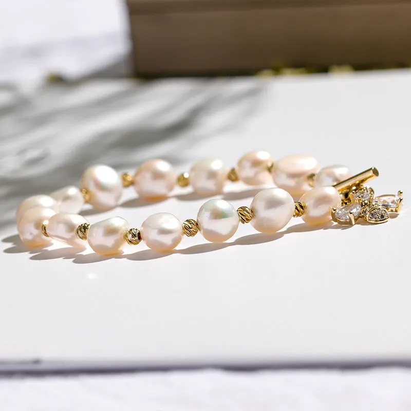 Zircon and Pearl Sterling Silver Bracelet - Fortune's Favor Collection