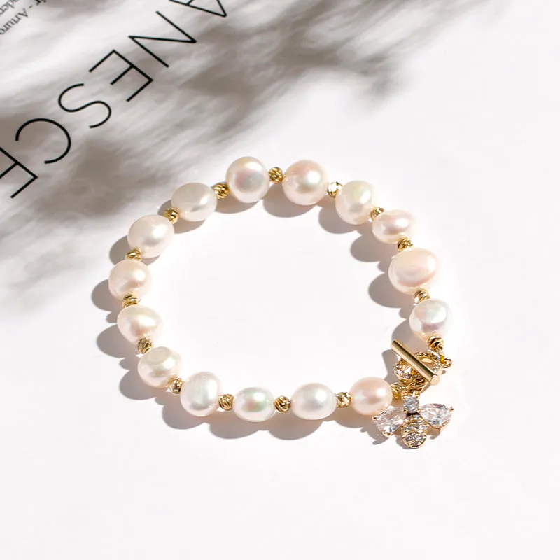 Zircon and Pearl Sterling Silver Bracelet - Fortune's Favor Collection